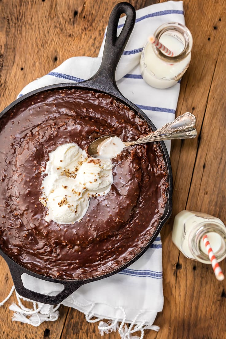 Texas Sheet Cake Skillet {The Cookie Rookie}